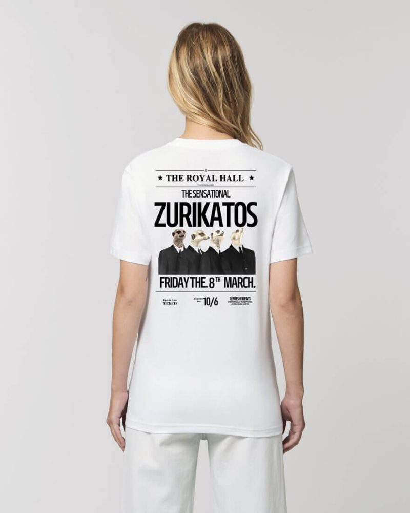 Camiseta orgánica blanca chica the sensational zurikatos back