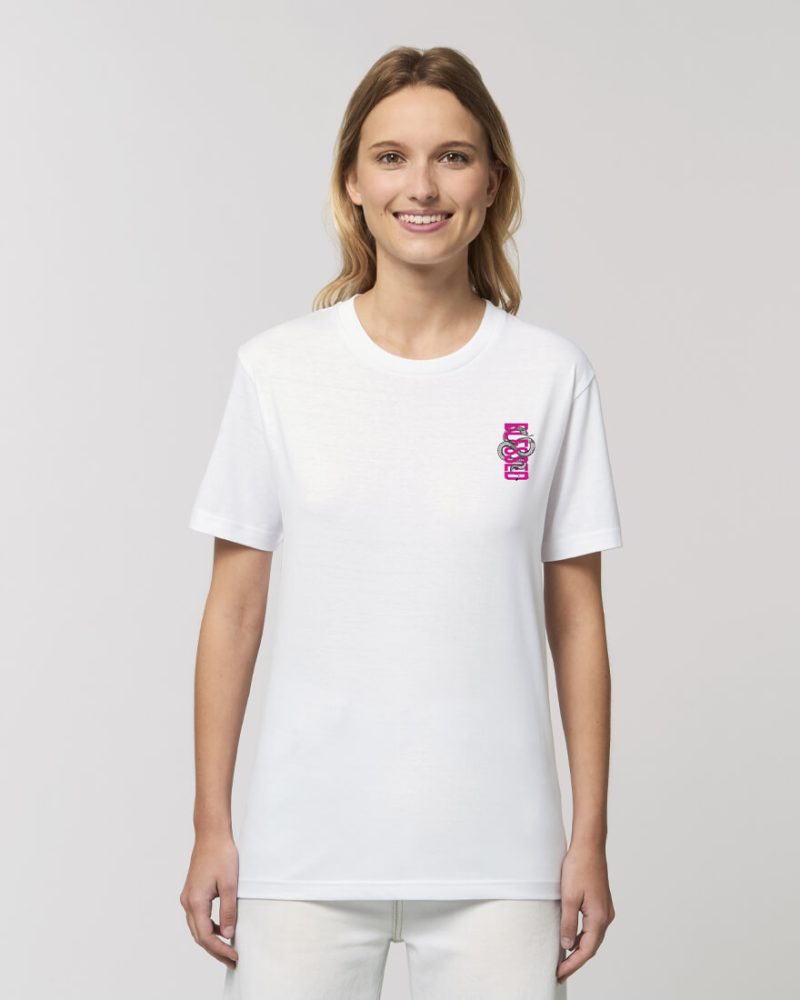 Camiseta orgánica blanca chica bendecidos de frente