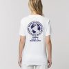 Camiseta orgánica blanca chica ciudadano del mundo de espalda