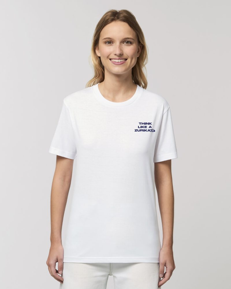 Camiseta orgánica blanca chica ciudadano del mundo de frente