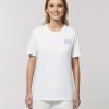 Camiseta orgánica blanca chica rapsodia urbana de frente