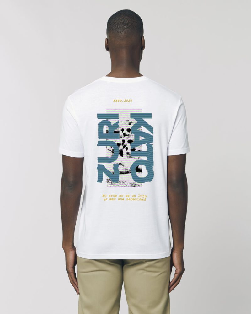 Camiseta orgánica blanca chico digital zurikato de espalda