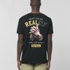 Camiseta orgánica negra chico crea tu realidad de espalda