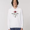 sudadera con capucha blanca red rose chica de frente