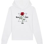 sudadera con capucha blanca red rose frente